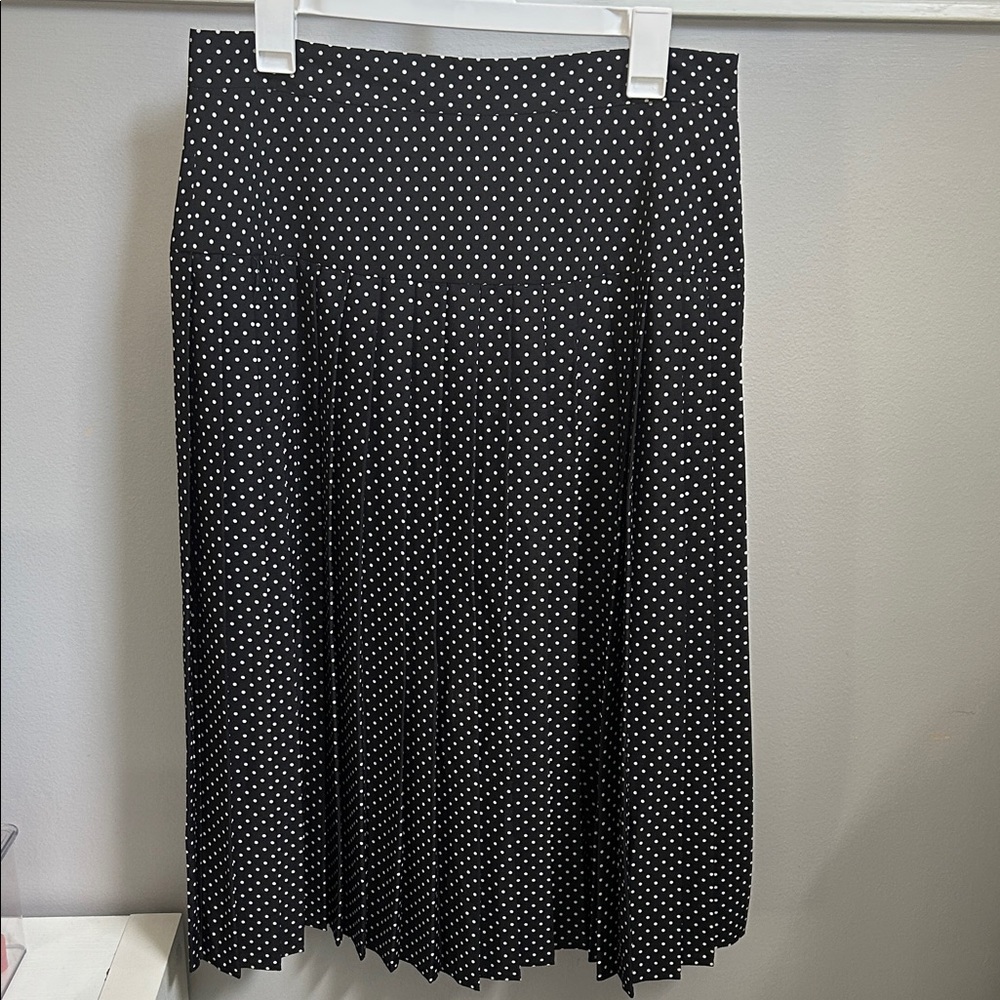 Black and White Polka Dot Midi Skirt